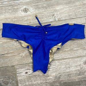 luli fama- Electric Blue- Drawstring Ruched Bottom-